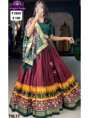 Tussar Silk Lehenga Choli