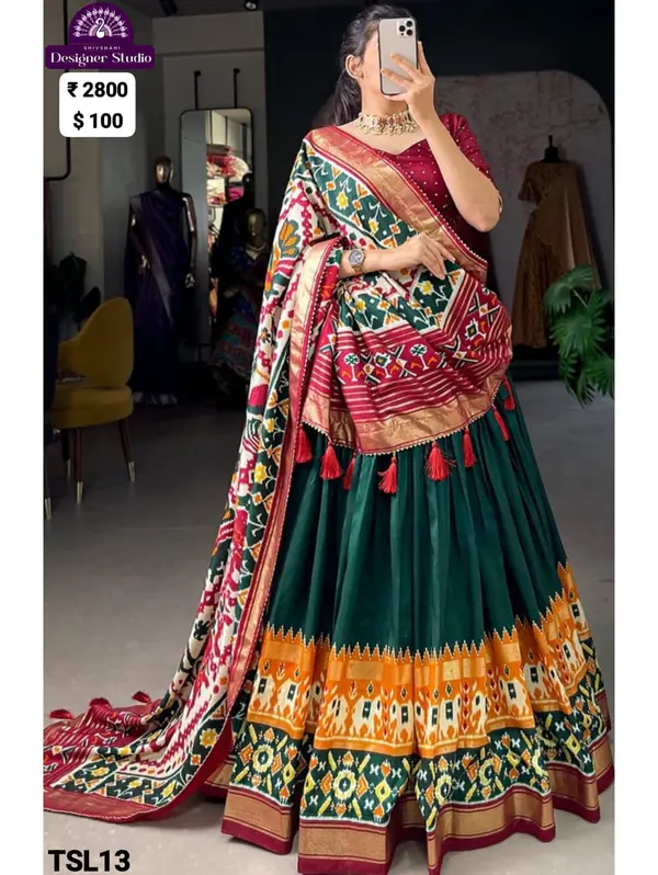 Tussar Silk Lehenga Choli